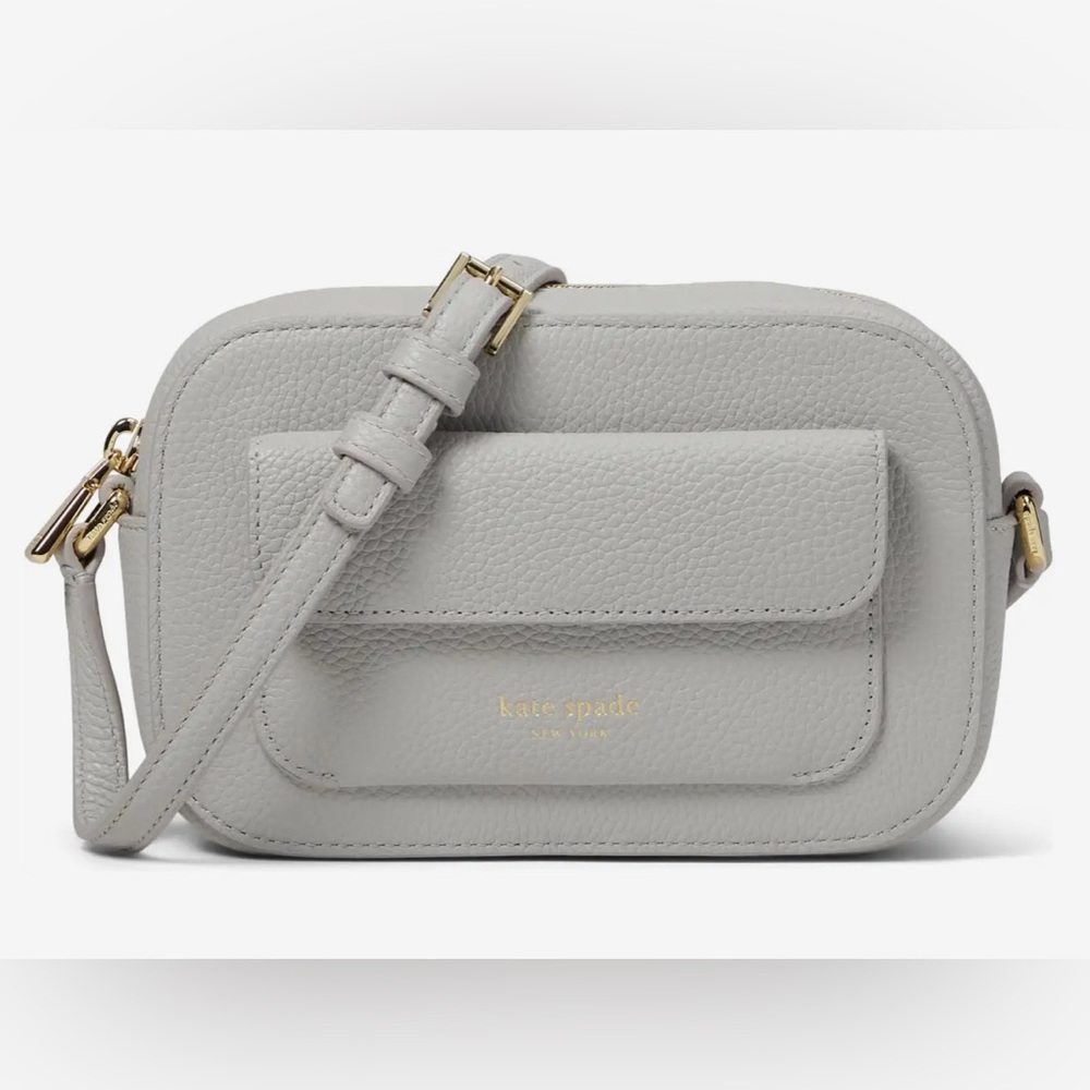 ‼️SOLD‼️Kate Spade Ava Pebbled Leather Light Gray Crossbody Bag Brand New - Picture 8 of 13
